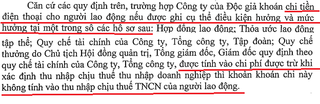 phụ cấp tiền điện thoại có được trừ phụ cấp tiền điện thoại có được trừ