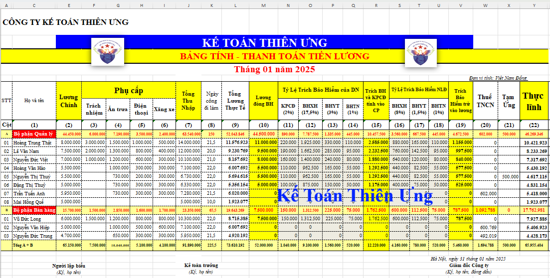 cách làm bảng tính lương trên Excel cách làm bảng tính lương trên Excel