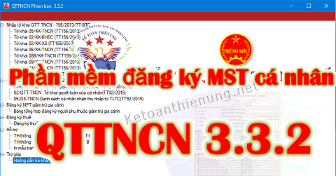 Phần mềm đăng ký MST cá nhân QTTNCN 3.3.2