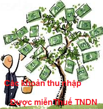 các khoản thu nhập được miễn thuế thu nhập doanh nghiệp