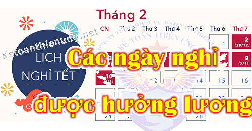 các ngày nghỉ được hưởng nguyên lương các ngày nghỉ được hưởng nguyên lương