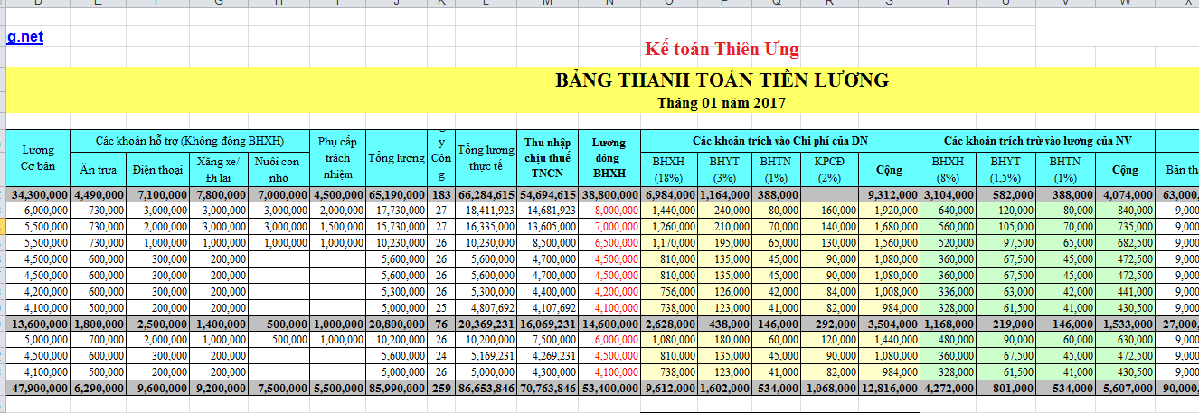 cách làm bảng tính lương trên Excel cách làm bảng tính lương trên Excel