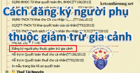 cách đăng ký người phụ thuộc giảm trừ gia cảnh cách đăng ký người phụ thuộc giảm trừ gia cảnh