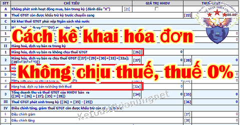 cách kê khai hóa đơn không chịu thuế GTGT cách kê khai hóa đơn không chịu thuế GTGT