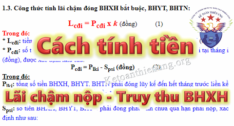 cách tính tiền lãi chậm nộp truy thu BHXH cách tính tiền lãi chậm nộp truy thu BHXH
