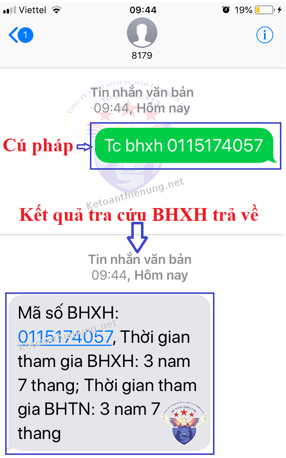 cách tra cứu BHXH bằng tin nhắn điện thoại