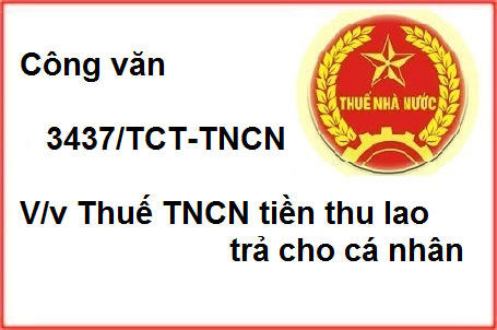 Công văn 3437/TCT-TNCN Thuế TNCN tiền thu lao trả cho cá nhân
