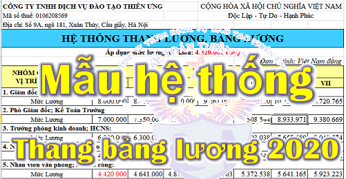 hệ thống thang bảng lương năm 2020 hệ thống thang bảng lương năm 2020