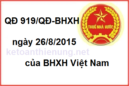 quyết định 919/QĐ-BHXH ngày 26.8.2015