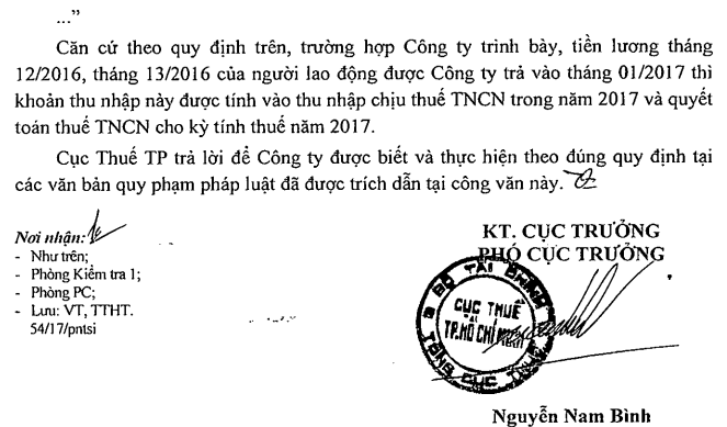 thời điểm tính thuế tncn tiền lương tháng 13 thời điểm tính thuế tncn tiền lương tháng 13