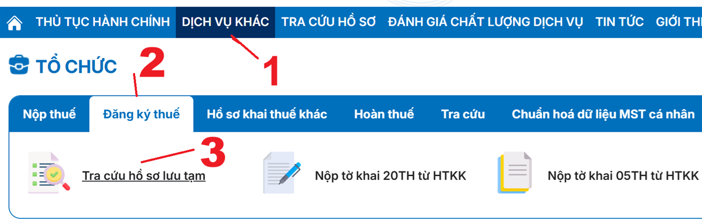 Tra cứu hồ sơ lưu tạm Tra cứu hồ sơ lưu tạm