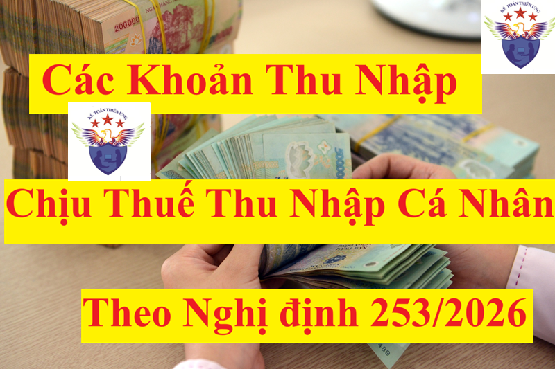 Các khoản thu nhập chịu thuế thu nhập cá nhân