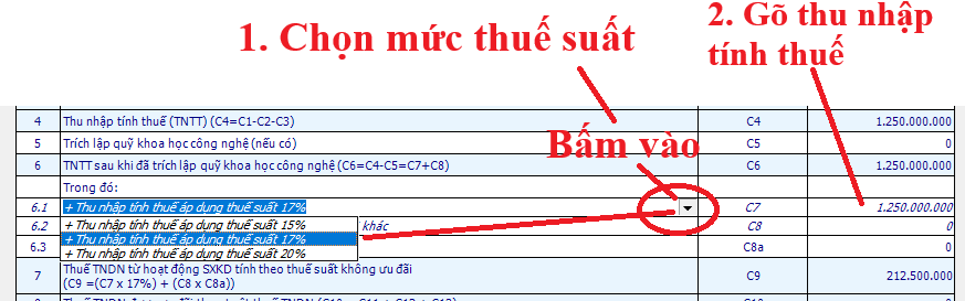 Cách kê khai chỉ tiêu C7