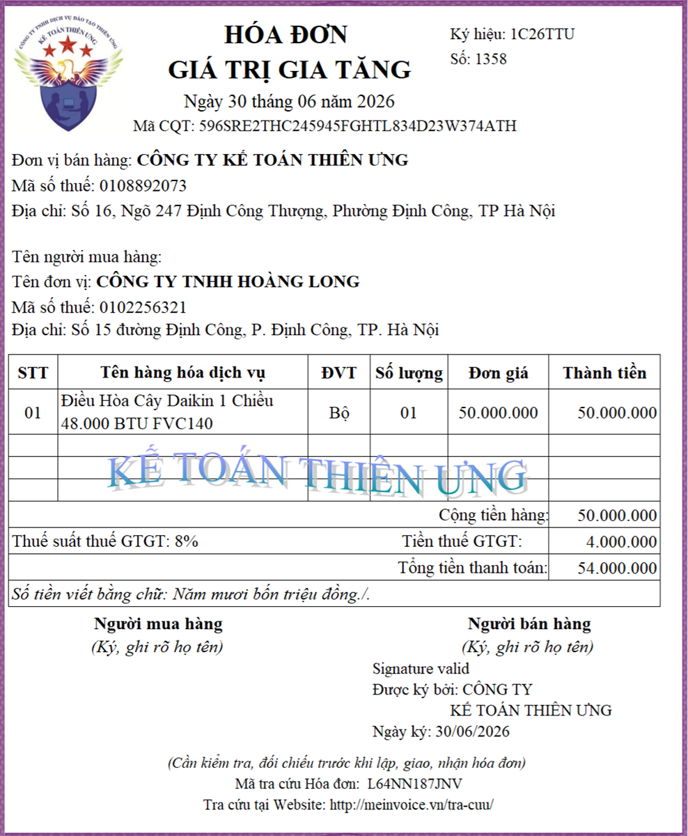 Hóa đơn có sai sót cần điều chỉnh