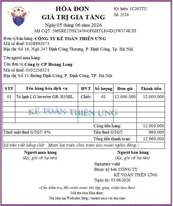 Hóa đơn bán hàng bị lỗi kém chất lượng