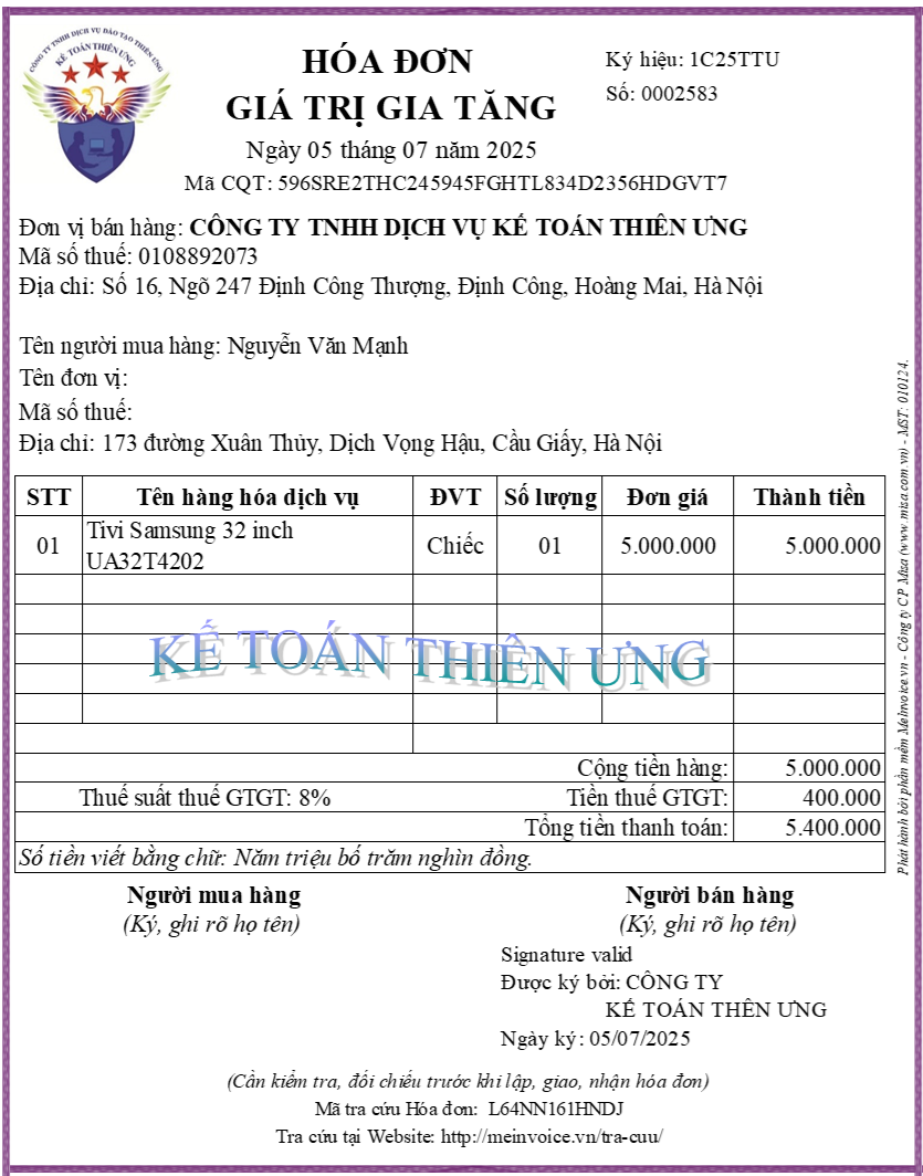 Hóa đơn sai thuế suất thuế GTGT Hóa đơn sai thuế suất thuế GTGT