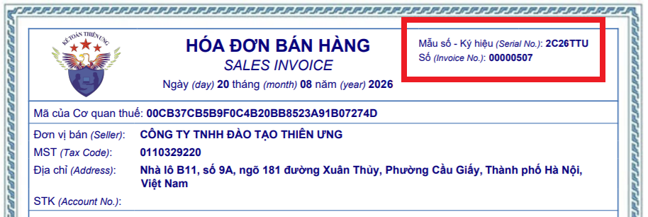 hóa đơn điện tử có mã của cơ quan thuế