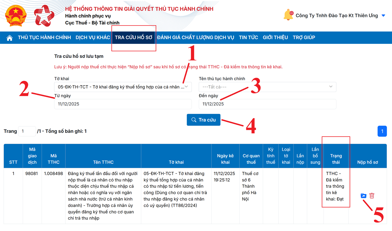 Nộp hồ sơ đăng ký MST TNCN Nộp hồ sơ đăng ký MST TNCN