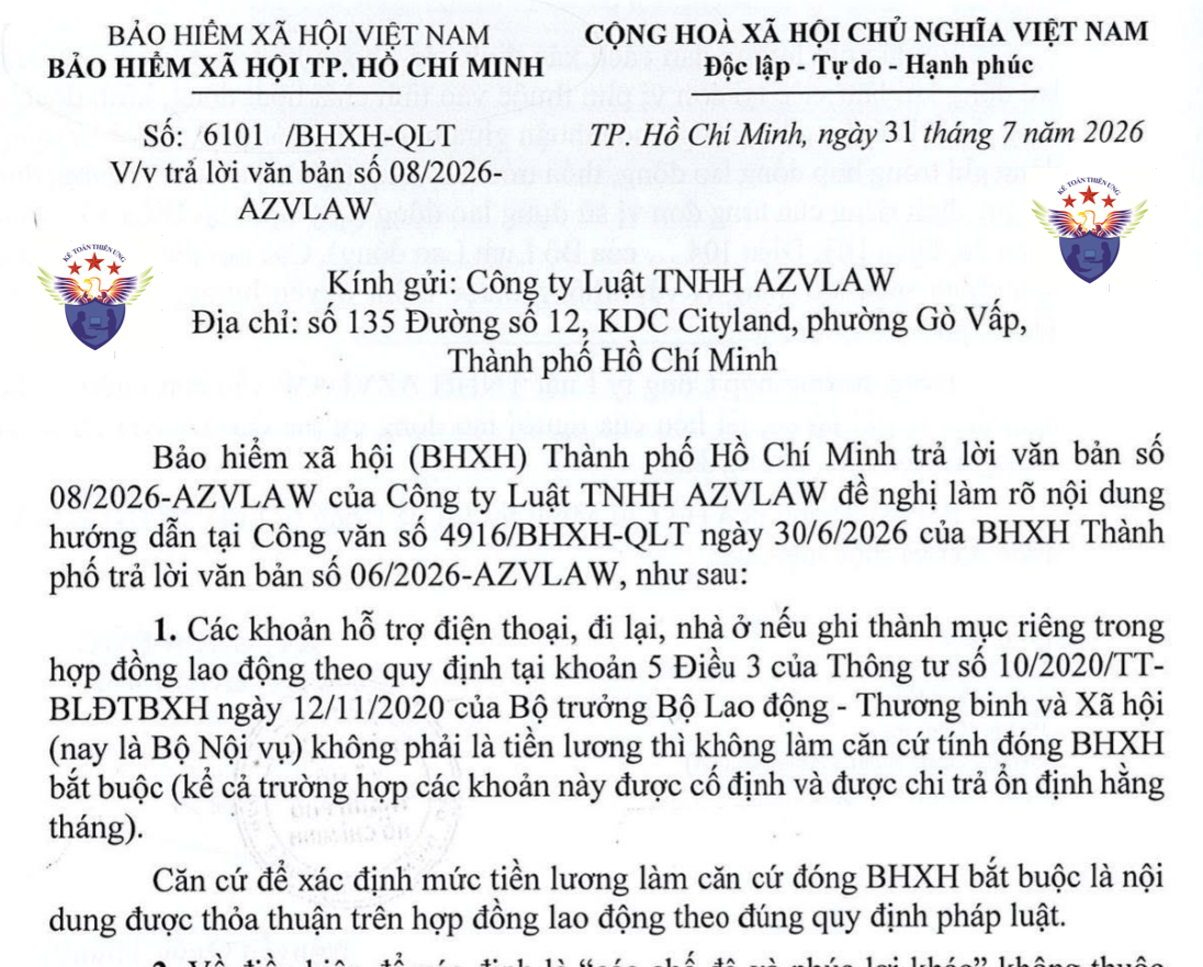 Phụ cấp xăng xe không phải đóng BHXH