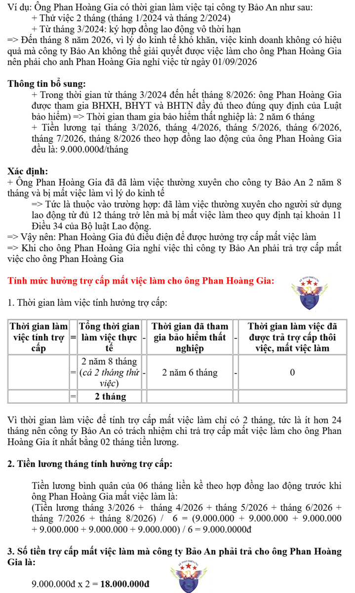 Trợ cấp mất việc làm không bị tính thuế TNCN