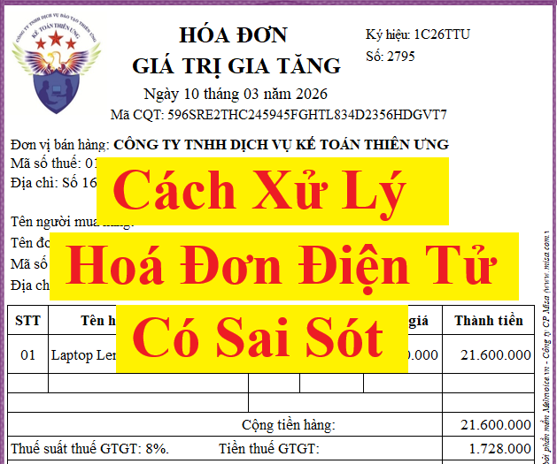 Cách xử lý hóa đơn sai sót theo Nghị định 70