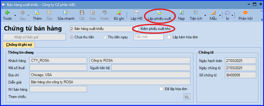 Cách hạch toán nghiệp vụ bán hàng xuất khẩu trên Misa 6