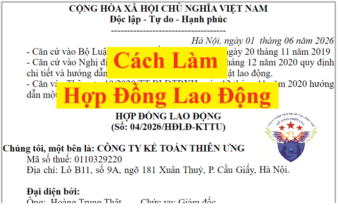 Cách làm hợp đồng lao động