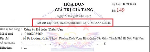 hóa đơn điện tử có mã của cơ quan thuế là gì