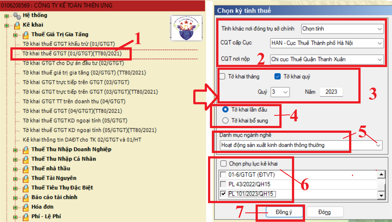 Kê khai thuế GTGT mẫu 01/GTGT