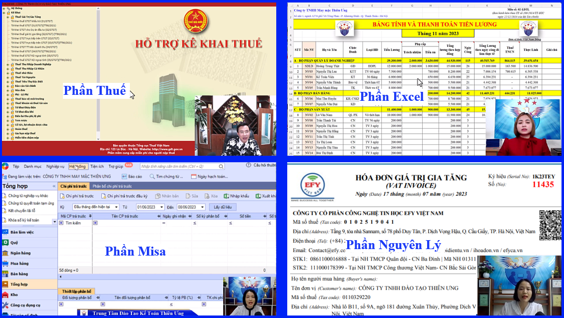Hình ảnh lớp học thực hành kế toán online tại Kế Toán Thiên Ưng