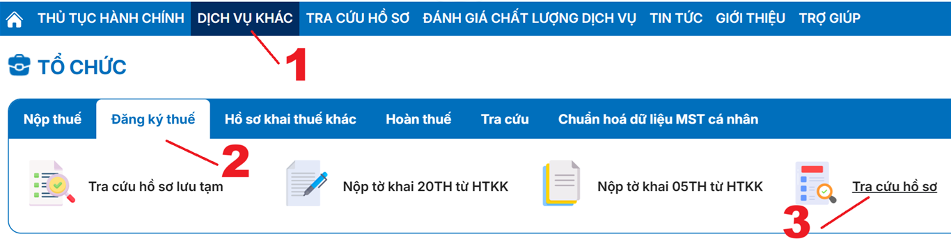 tra cứu chi tiết kết quả đăng ký thuế