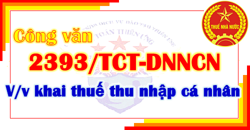 Công văn 2393/TCT-DNNCN khai thuế thu nhập cá nhân
