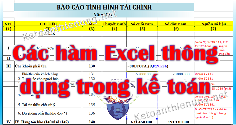 Tổng hợp các công thức excel trong kế toán đầy đủ và chi tiết