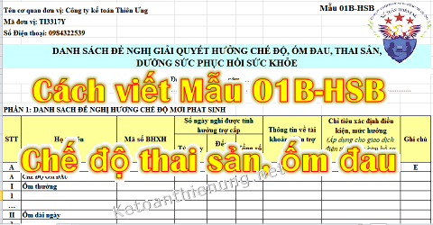 Hướng Dẫn Điền Mẫu 01B-Hsb Chế Độ Thai Sản Ốm Đau Theo Qđ 166