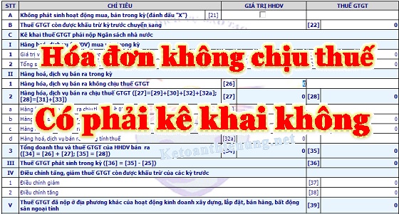 Đối tượng không chịu thuế GTGT có bắt buộc kê khai hóa đơn không?