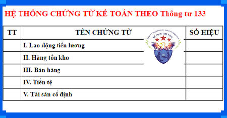 Hệ Thống Mẫu Chứng Từ Kế Toán Theo Thông Tư 133 Mới Nhất