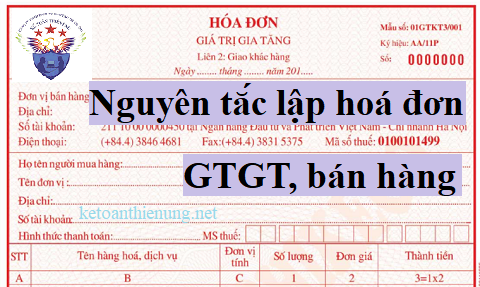 Nguyên tắc lập hóa đơn GTGT mới nhất
