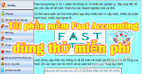 Tải phần mềm kế toán Fast Accounting miễn phí dùng thử